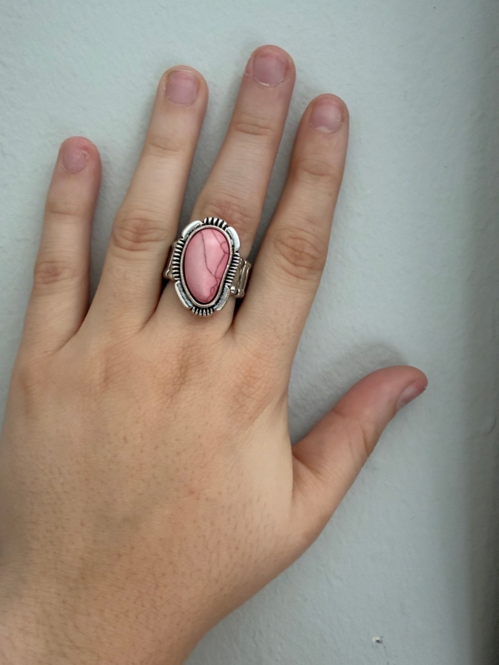 Pink Stone Silver Ring - Women's Fashion Jewelry